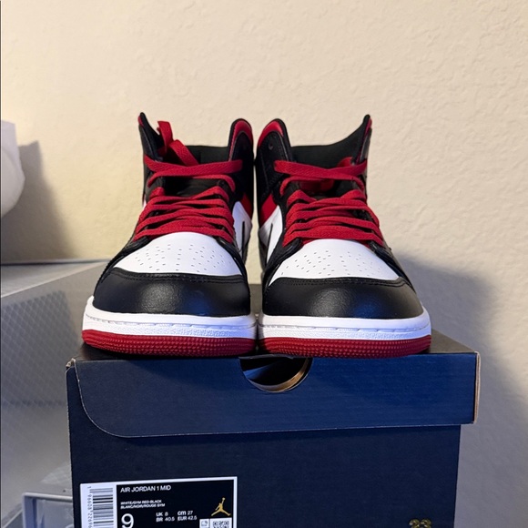 Jordan Mid-Top Sneakers - Black White Red - Picture 3 of 8